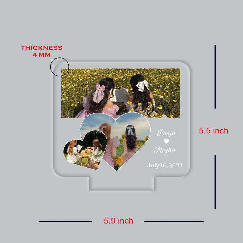 Personalized Best Friend LED Night Lamp Custom with Name & Date Birthday Gift for Bestie Gift for Sister 7 Color Changing Light